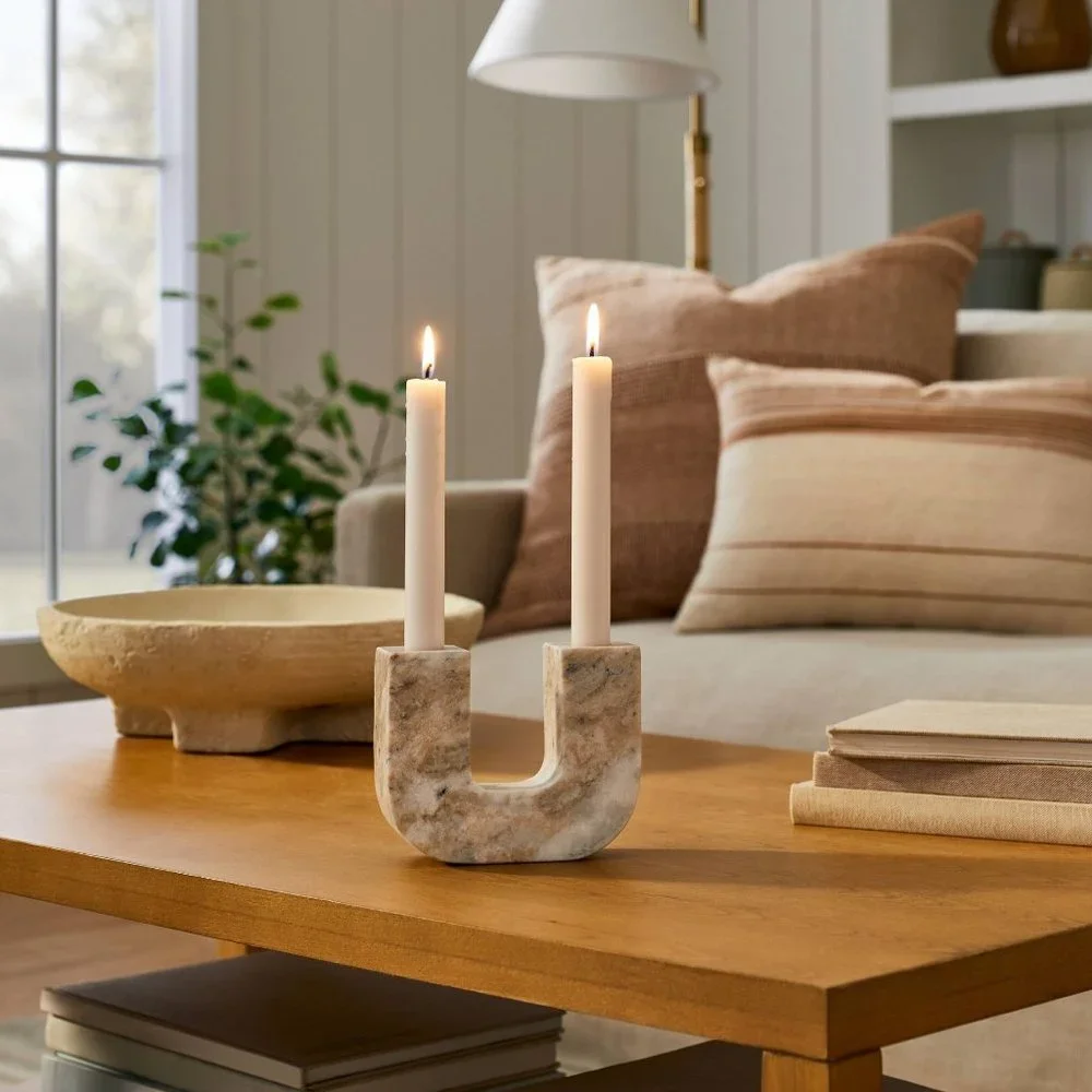 Marble Taper Candle Holder - Threshold Studio McGee - Target Fall 2022 - Picture 2 of 10